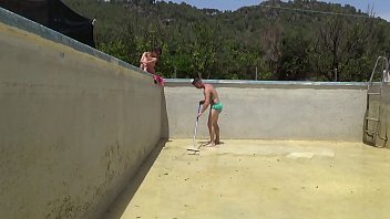 The guy who comes to clean the pool wants to clean something else for my exhibitionist sister who wants to fuck with me by recording them