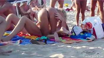 Horny milf pierced pussy fucked on the beach by voyeurs